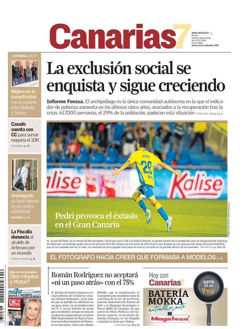 Portada Canarias7 20-09-2019