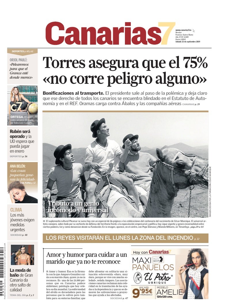 Portada Canarias7 21-09-2019