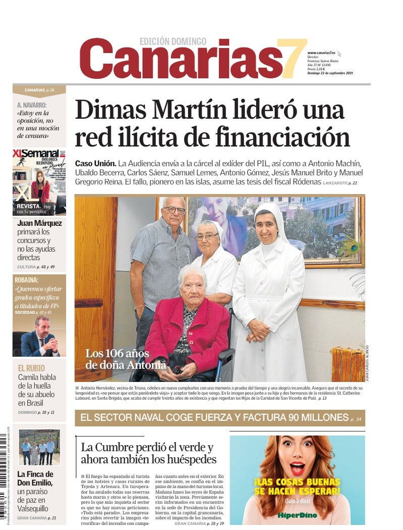 Portada Canarias7 22-09-2019