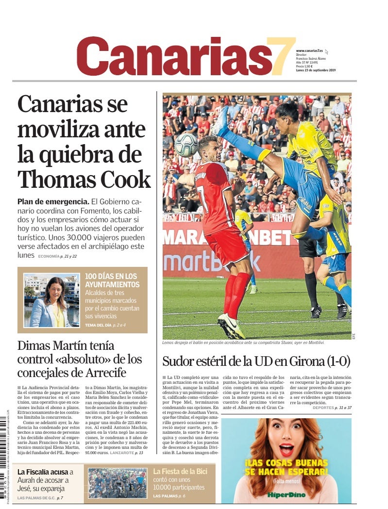Portada Canarias7 23-09-2019