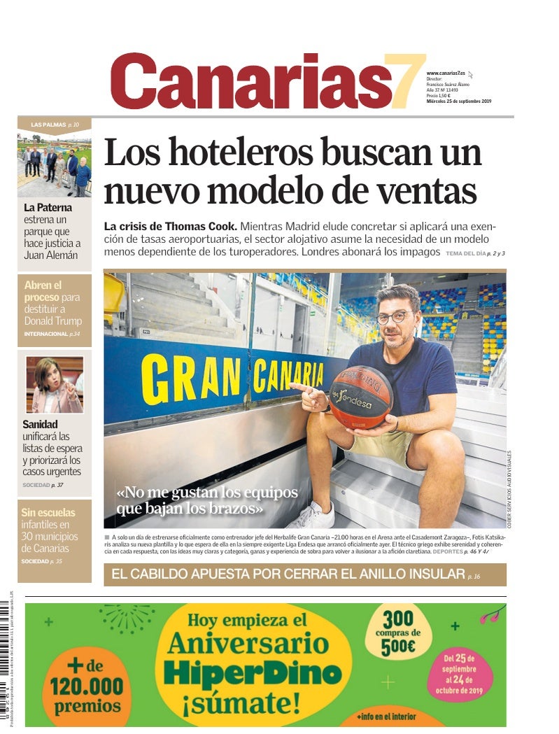 Portada Canarias7 25-09-2019