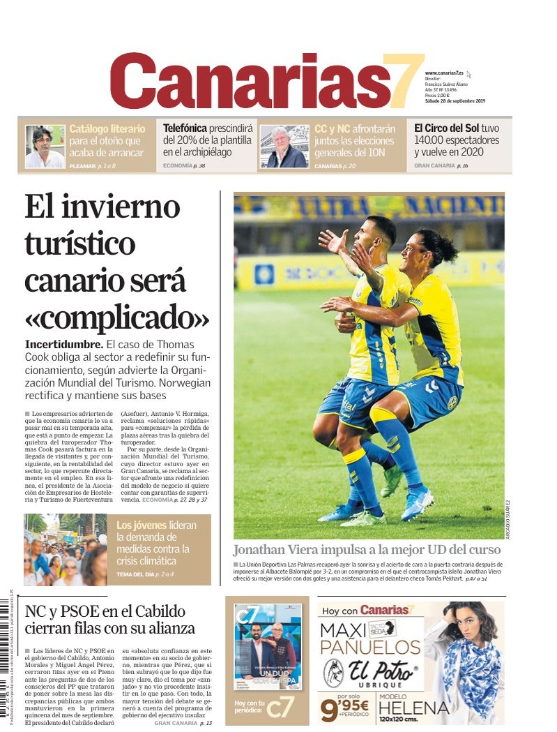 Portada Canarias7 28-09-2019