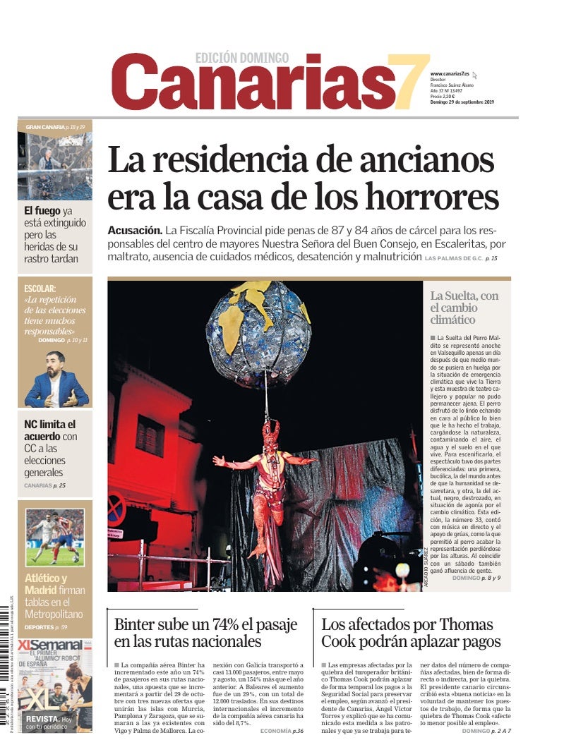Portada Canarias7 29-09-2019