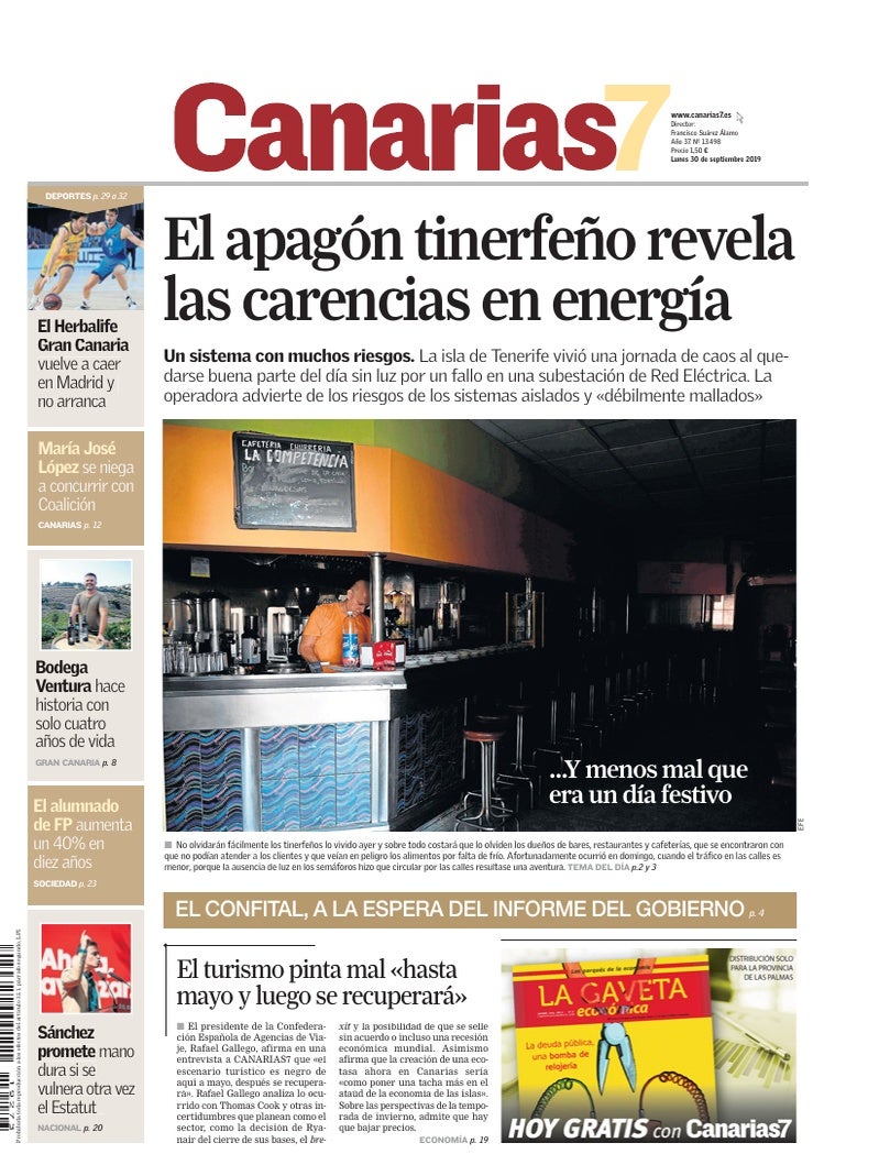 Portada Canarias7 30-09-2019