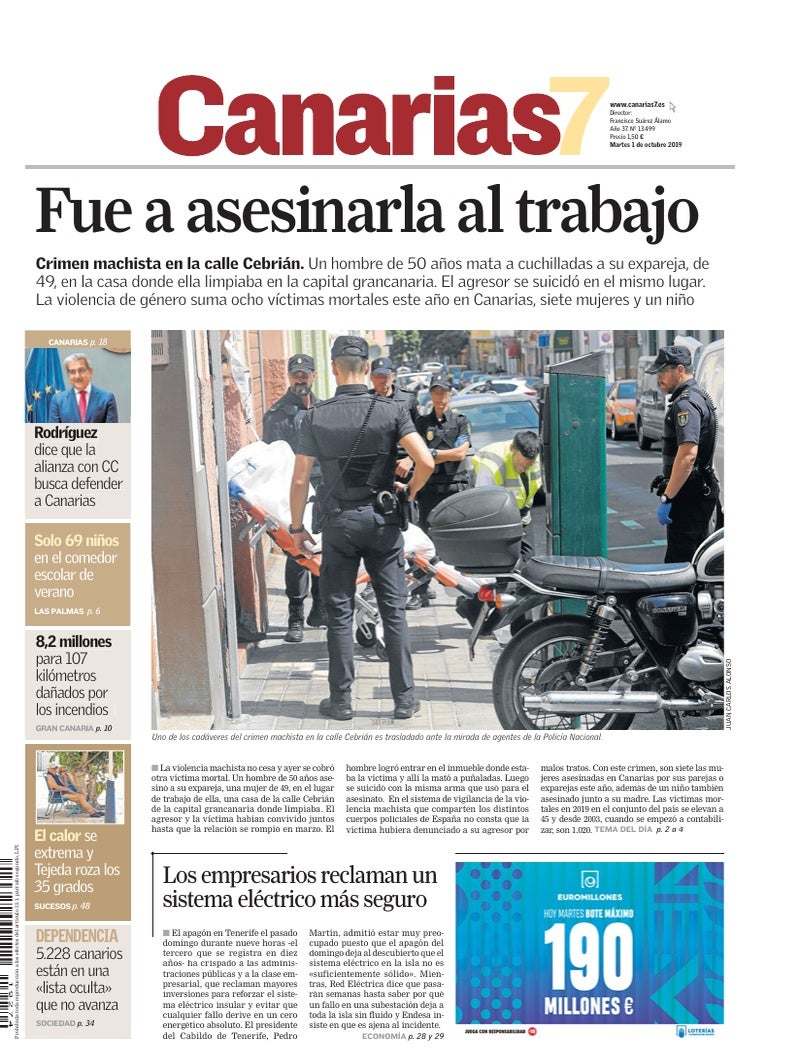 Portada Canarias7 01-10-2019