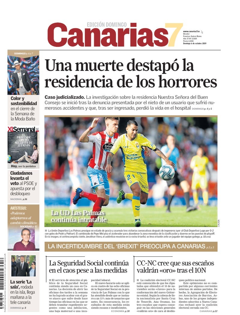 Portada Canarias7 06-10-2019