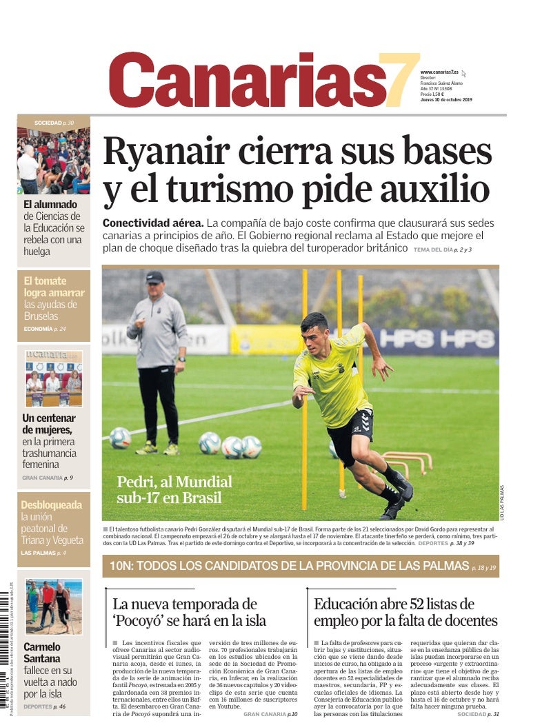 Portada Canarias7 10-10-2019