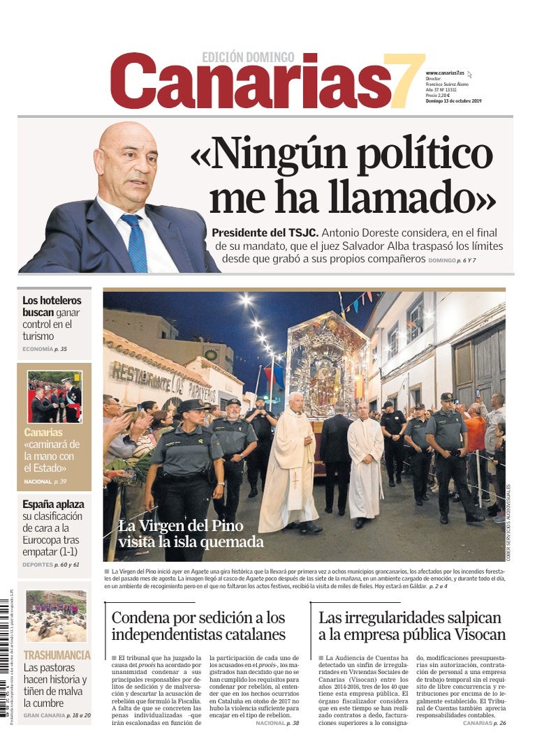 Portada Canarias7 13-10-2019