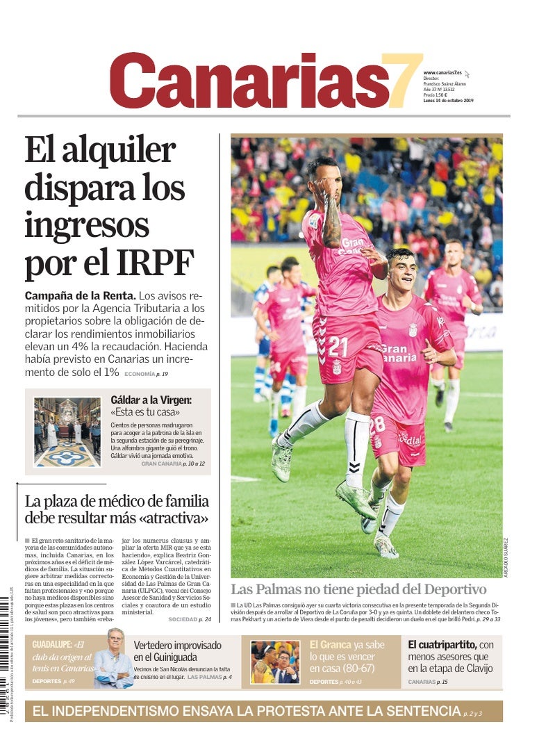 Portada Canarias7 14-10-2019