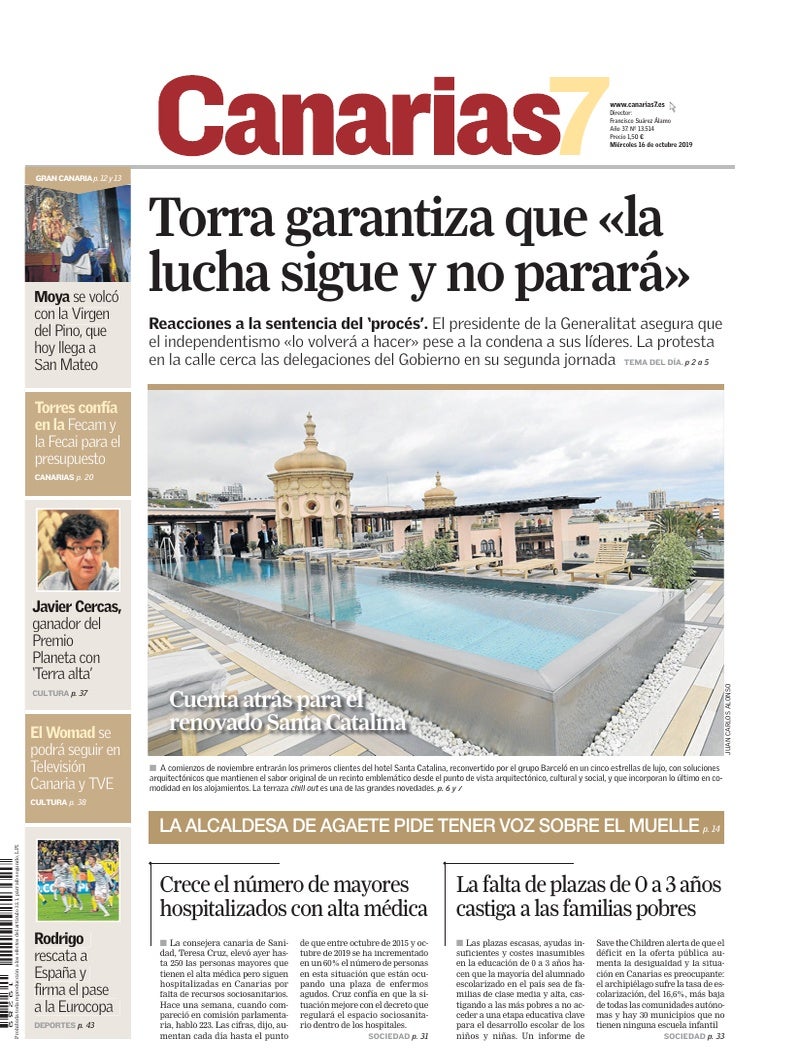 Portada Canarias7 16-10-2019