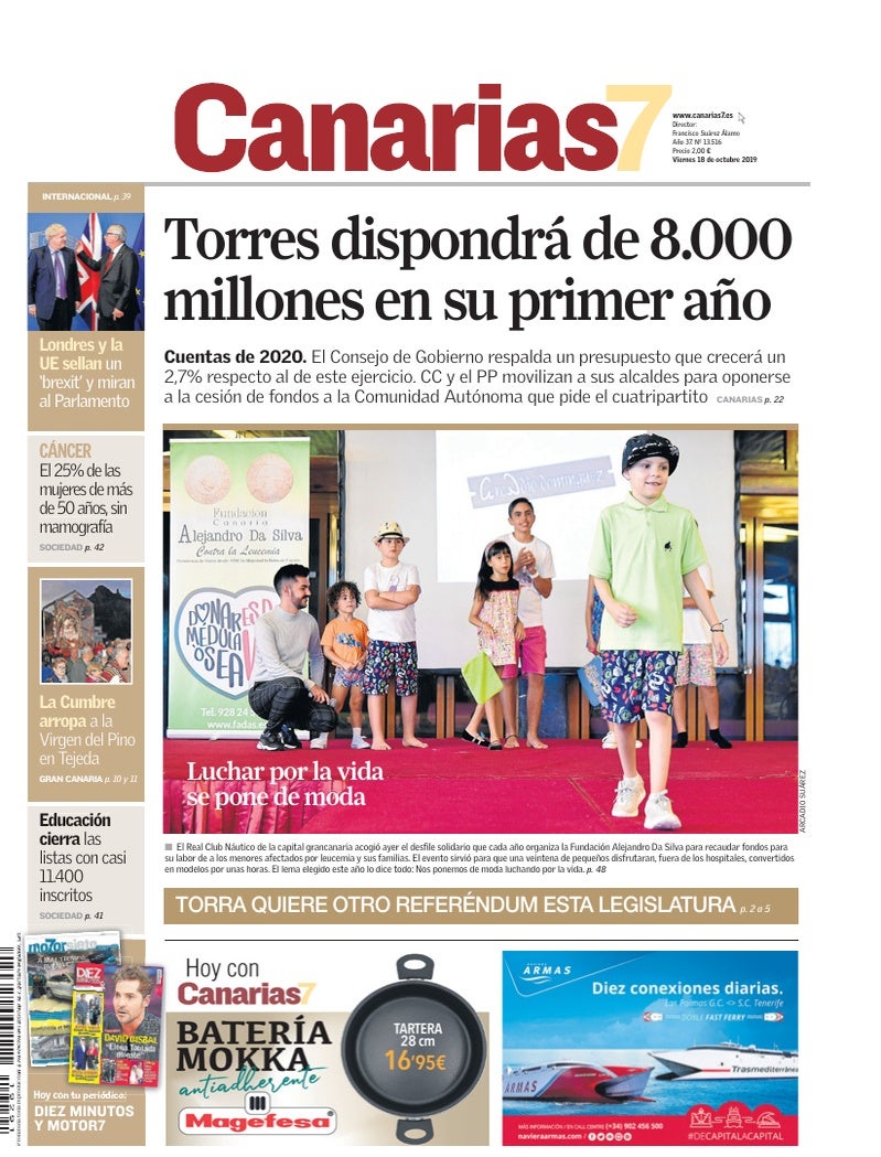 Portada Canarias7 18-10-2019