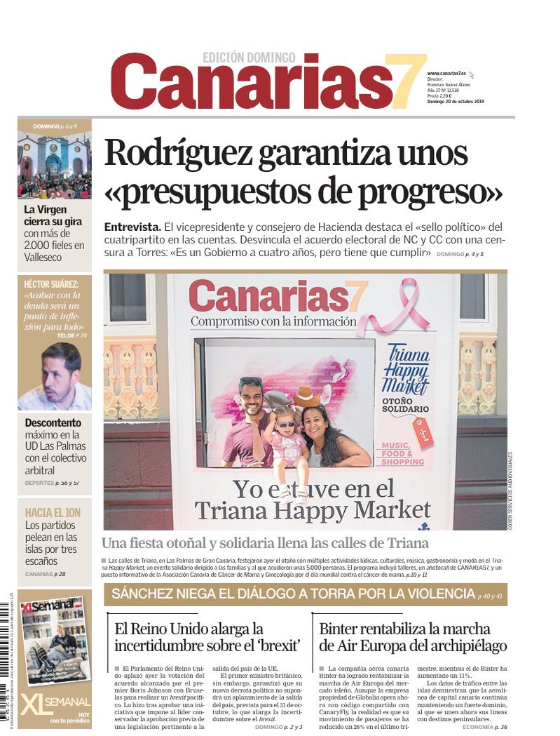 Portada Canarias7 20-10-2019