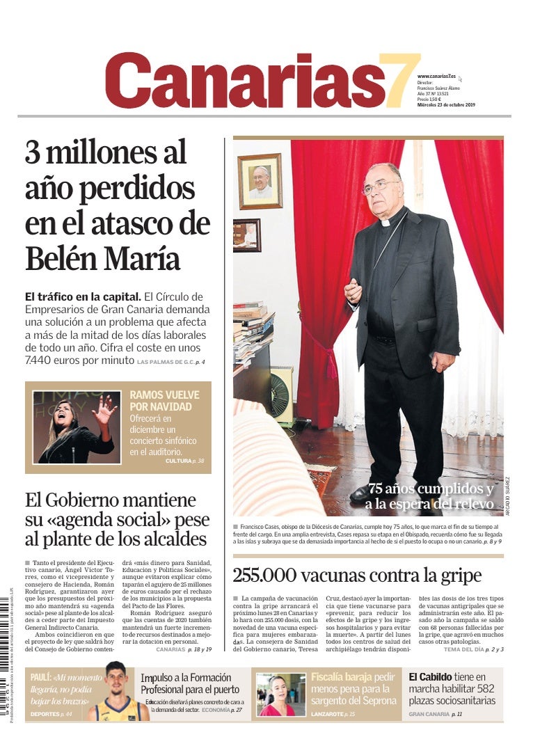 Portada Canarias7 23-10-2019