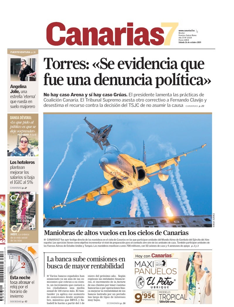 Portada Canarias7 26-10-2019