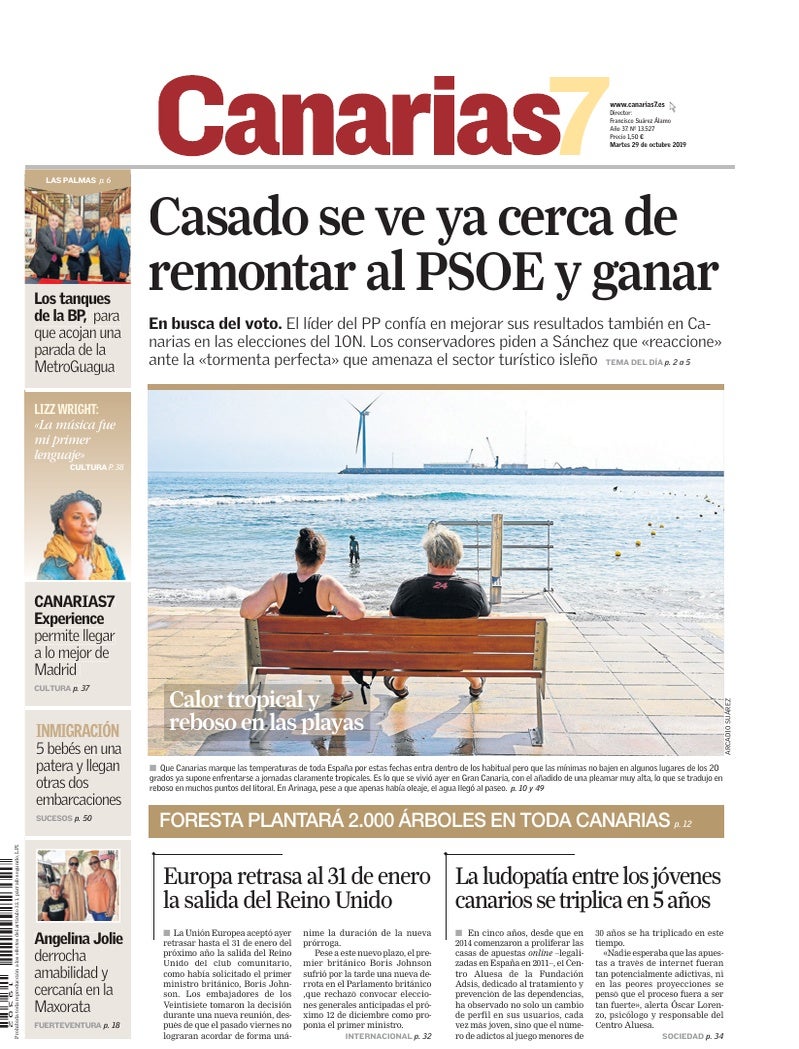 Portada Canarias7 29-10-2019