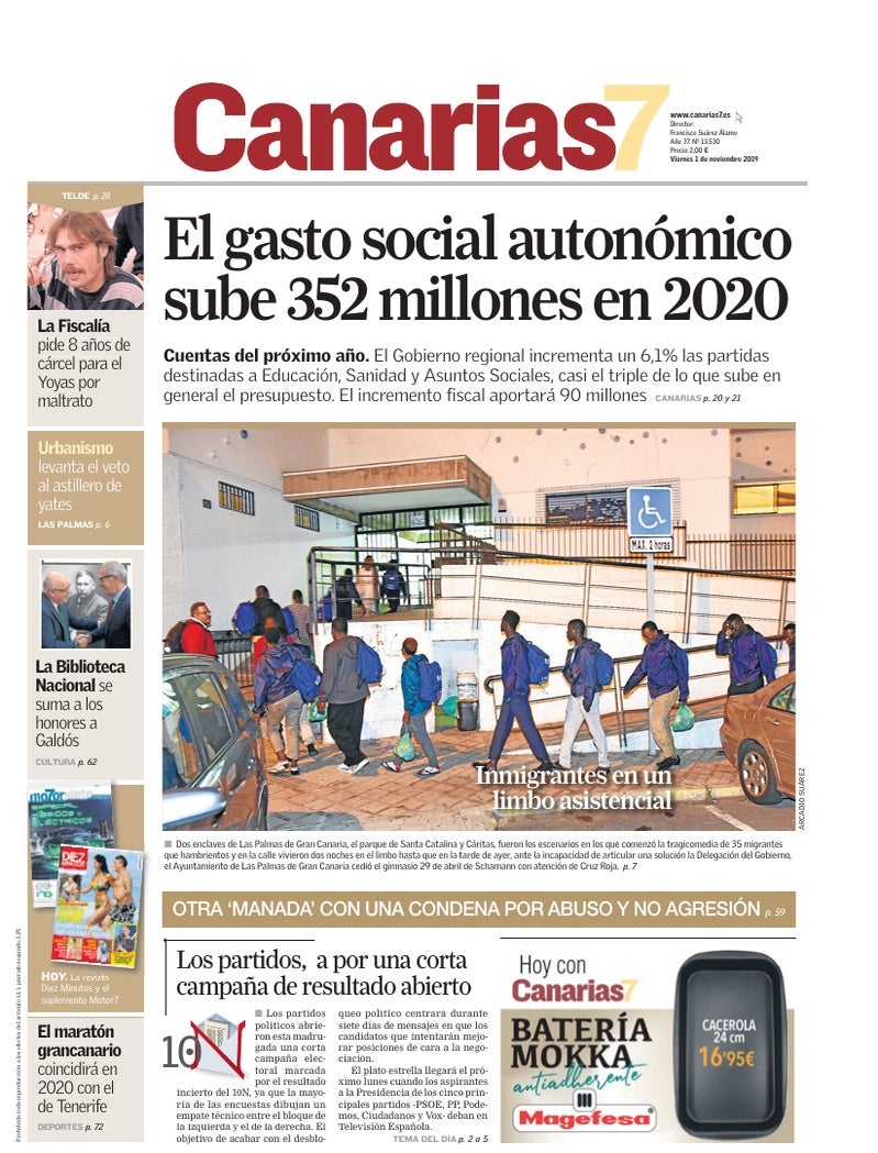 Portada Canarias7 01-11-2019