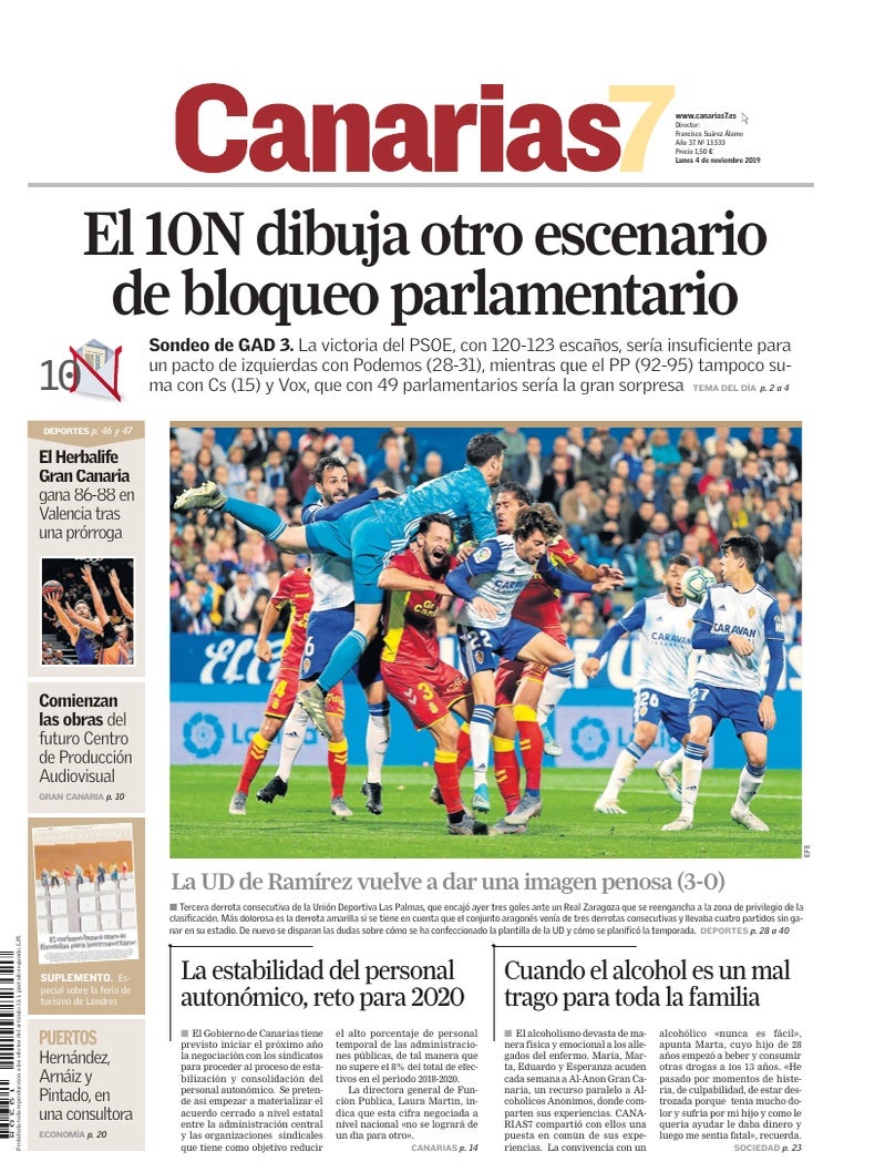 Portada Canarias7 04-11-2019