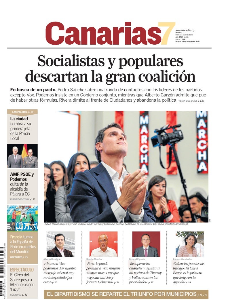 Portada Canarias7 12-11-2019