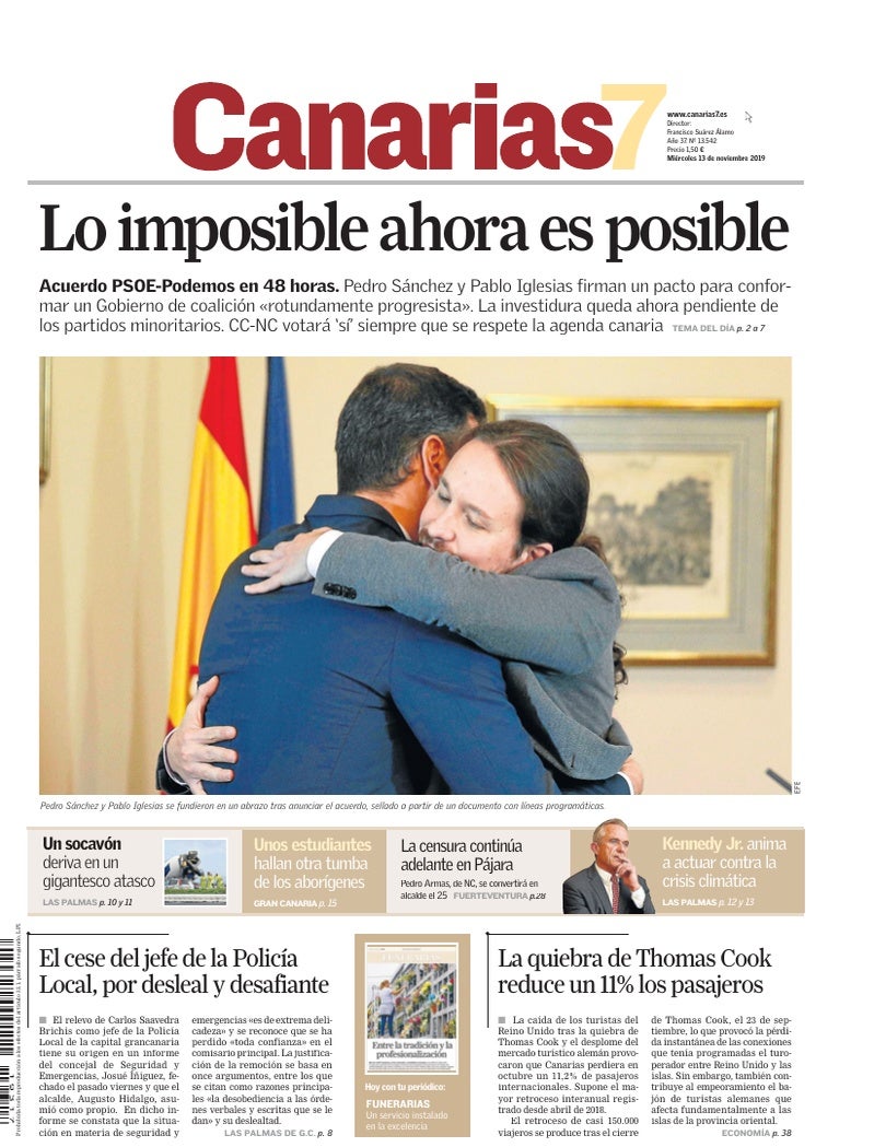 Portada Canarias7 13-11-2019