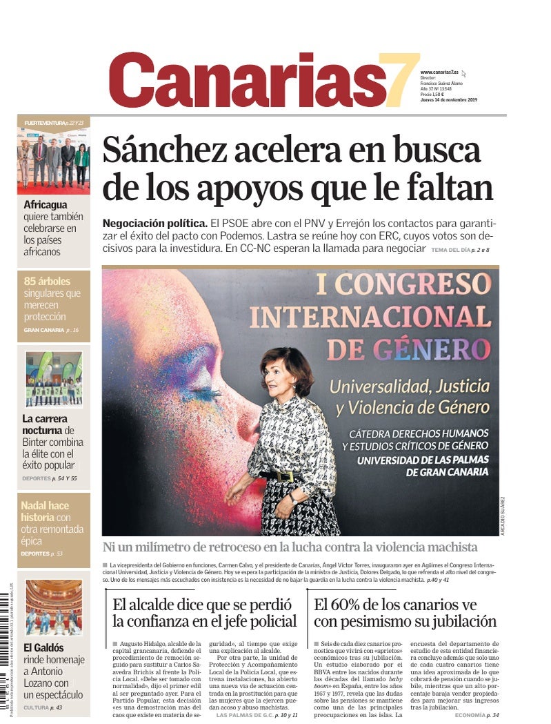 Portada Canarias7 14-11-2019