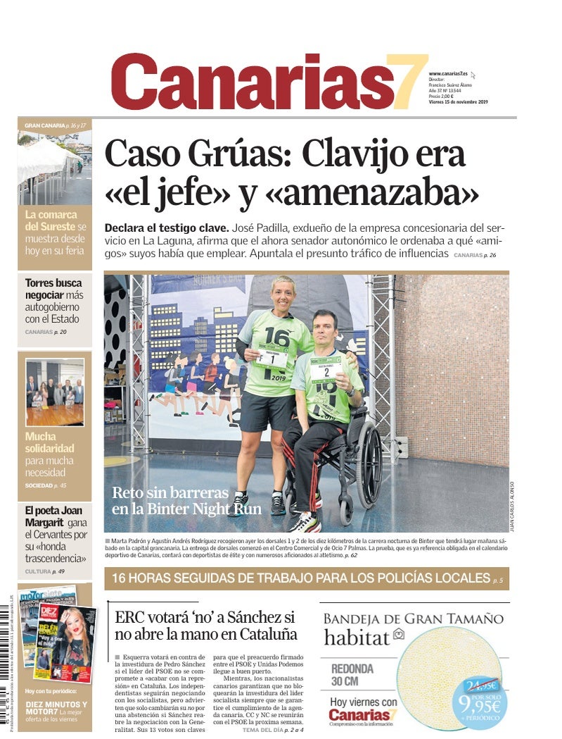 Portada Canarias7 15-11-2019