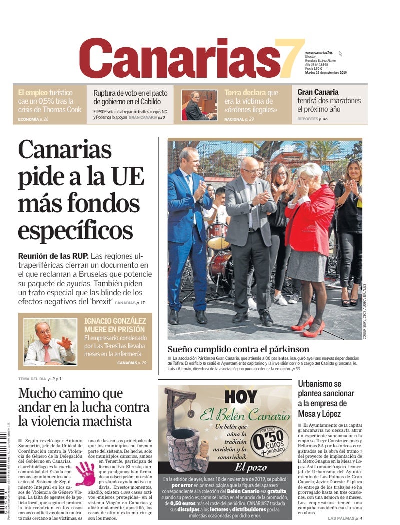 Portada Canarias7 19-11-2019