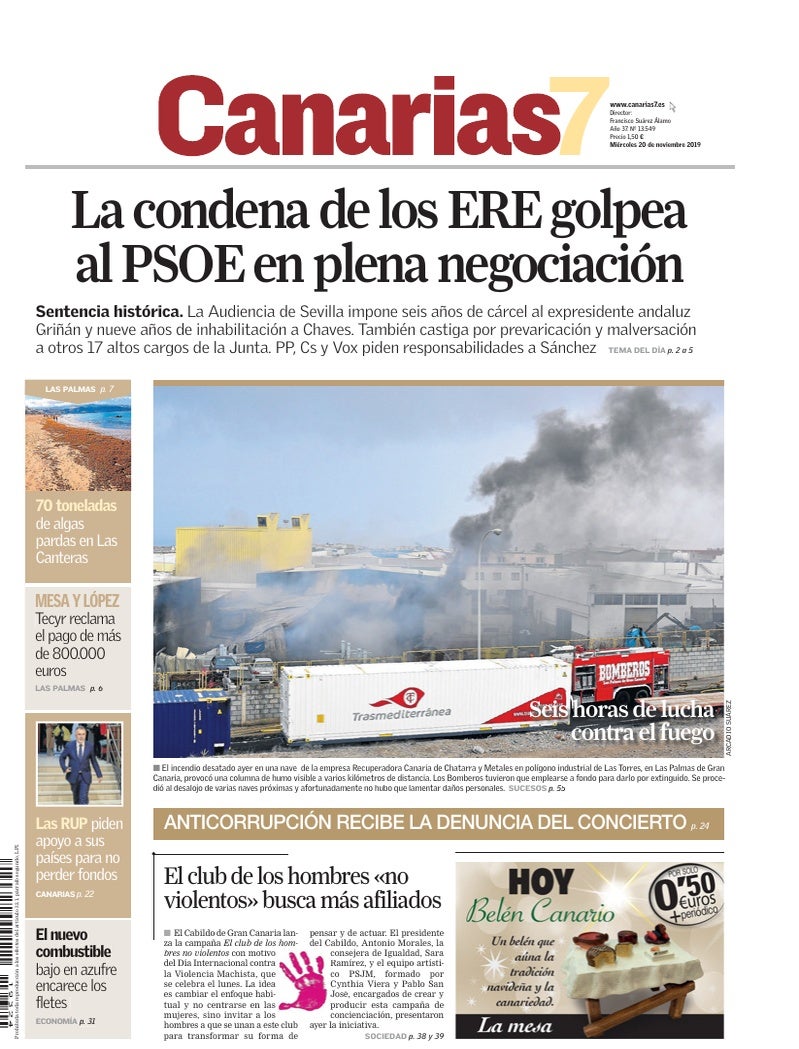 Portada Canarias7 20-11-2019