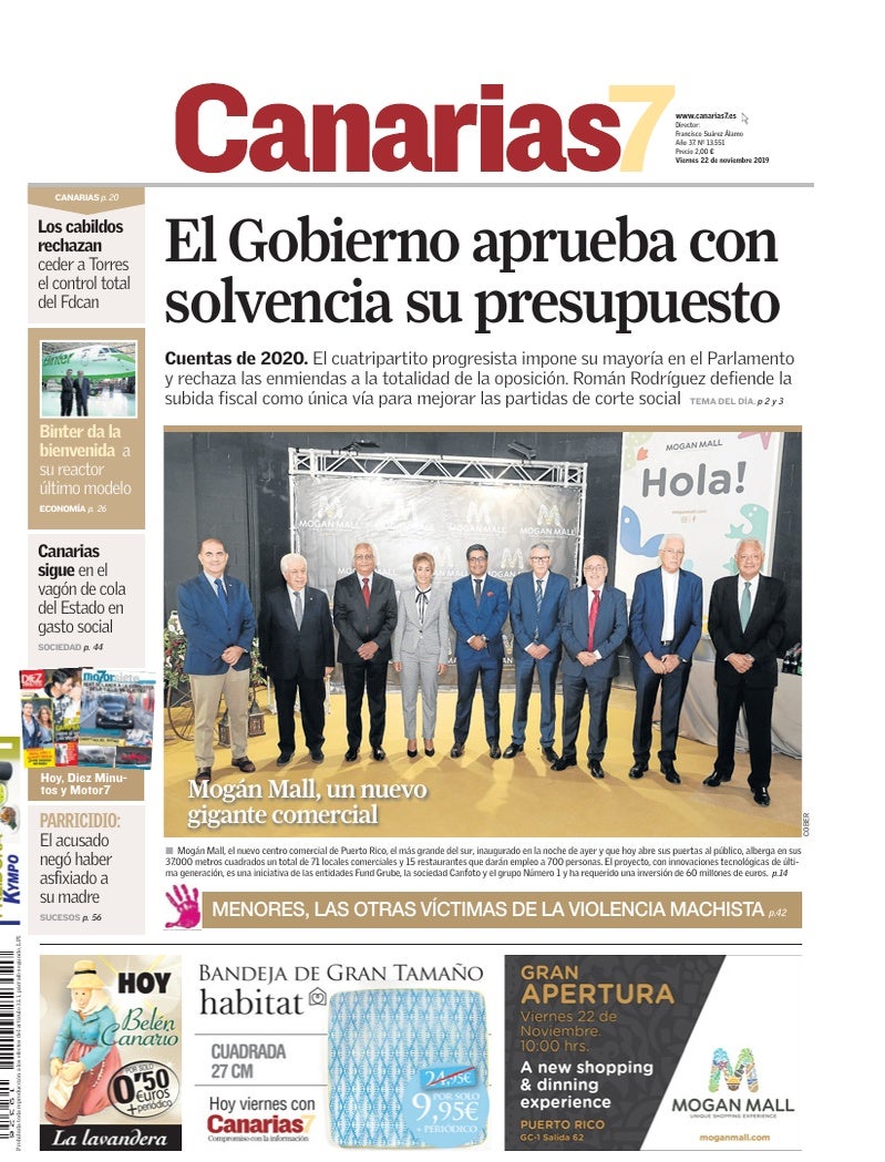 Portada Canarias7 22-11-2019