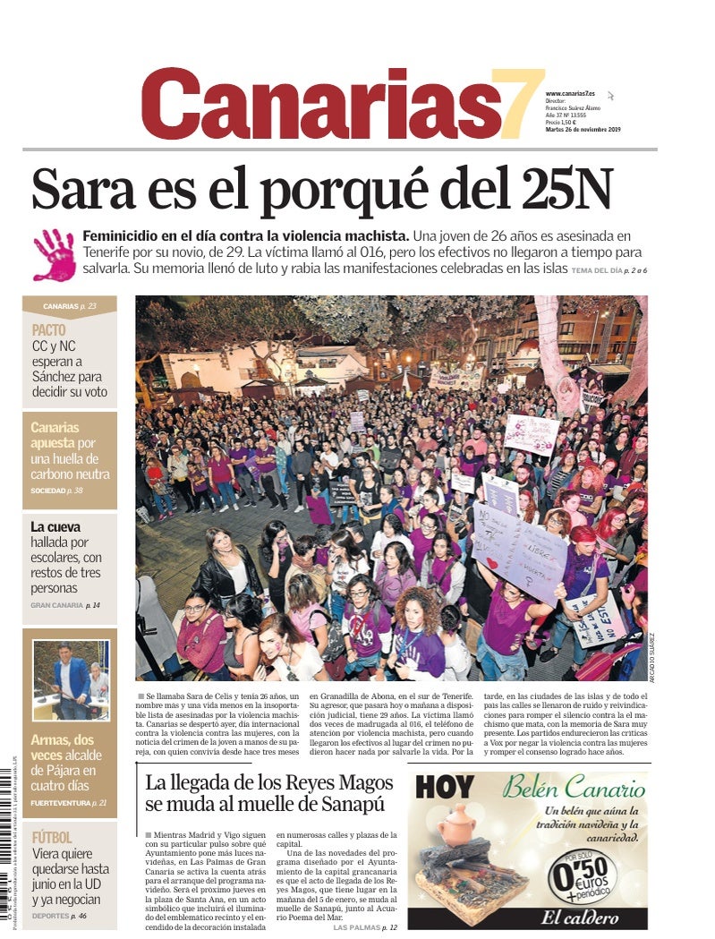 Portada Canarias7 26-11-2019