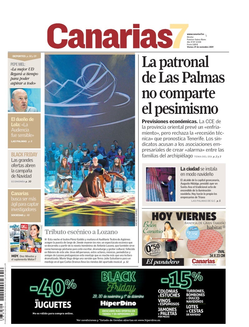 Portada Canarias7 29-11-2019