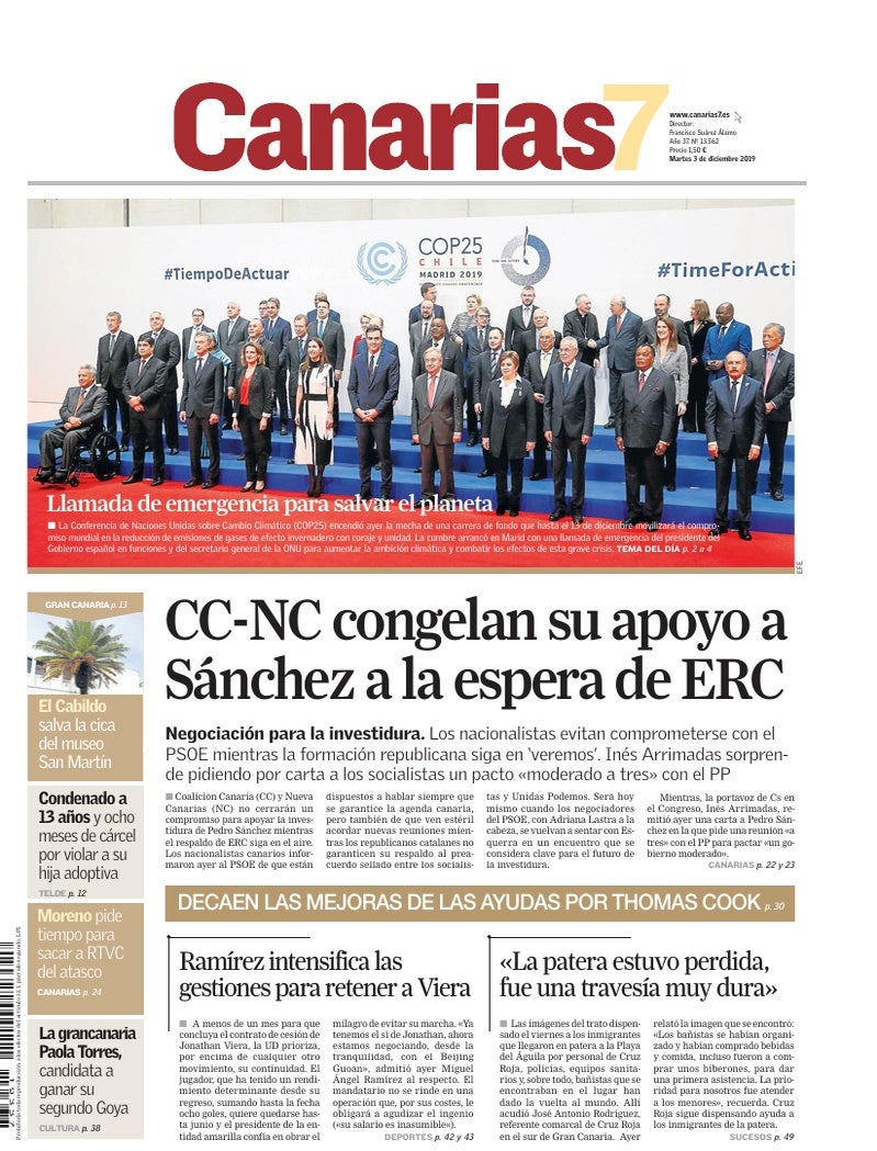 Portada Canarias7 03-12-2019