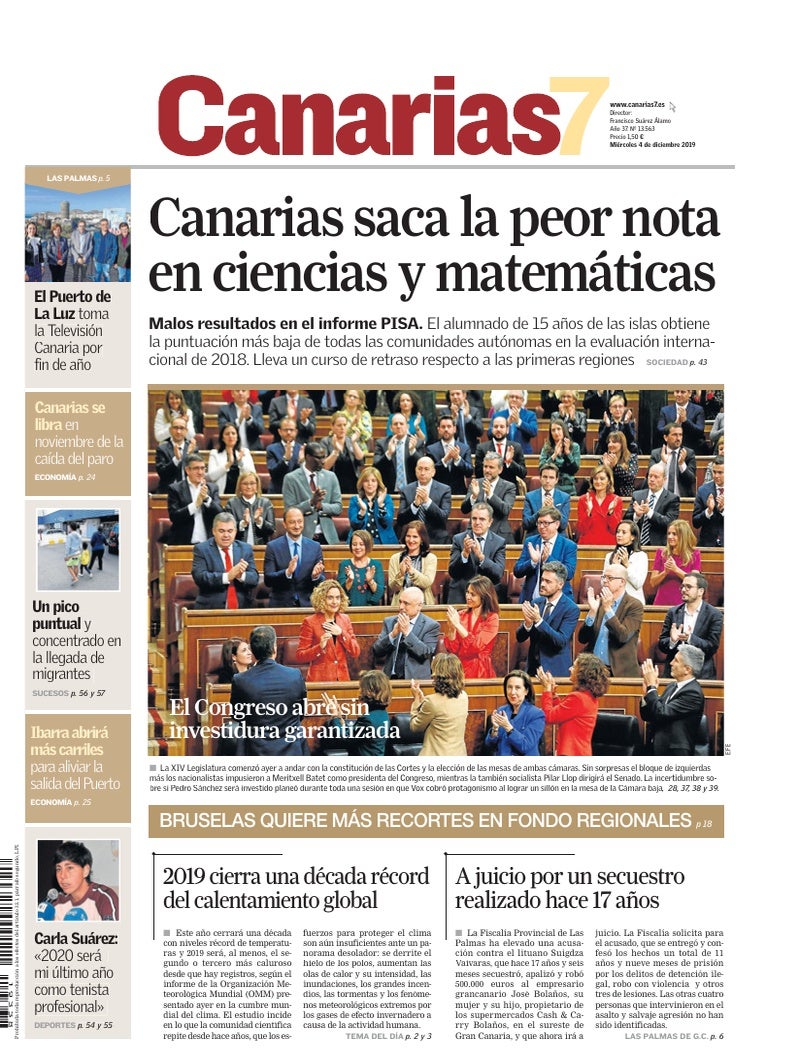 Portada Canarias7 04-12-2019
