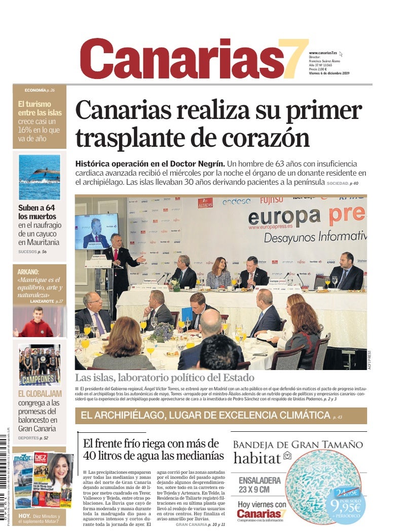 Portada Canarias7 06-12-2019