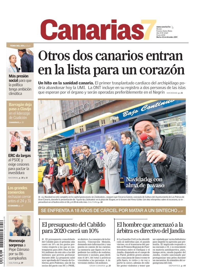 Portada Canarias7 10-12-2019