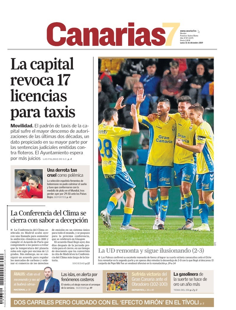 Portada Canarias7 16-12-2019
