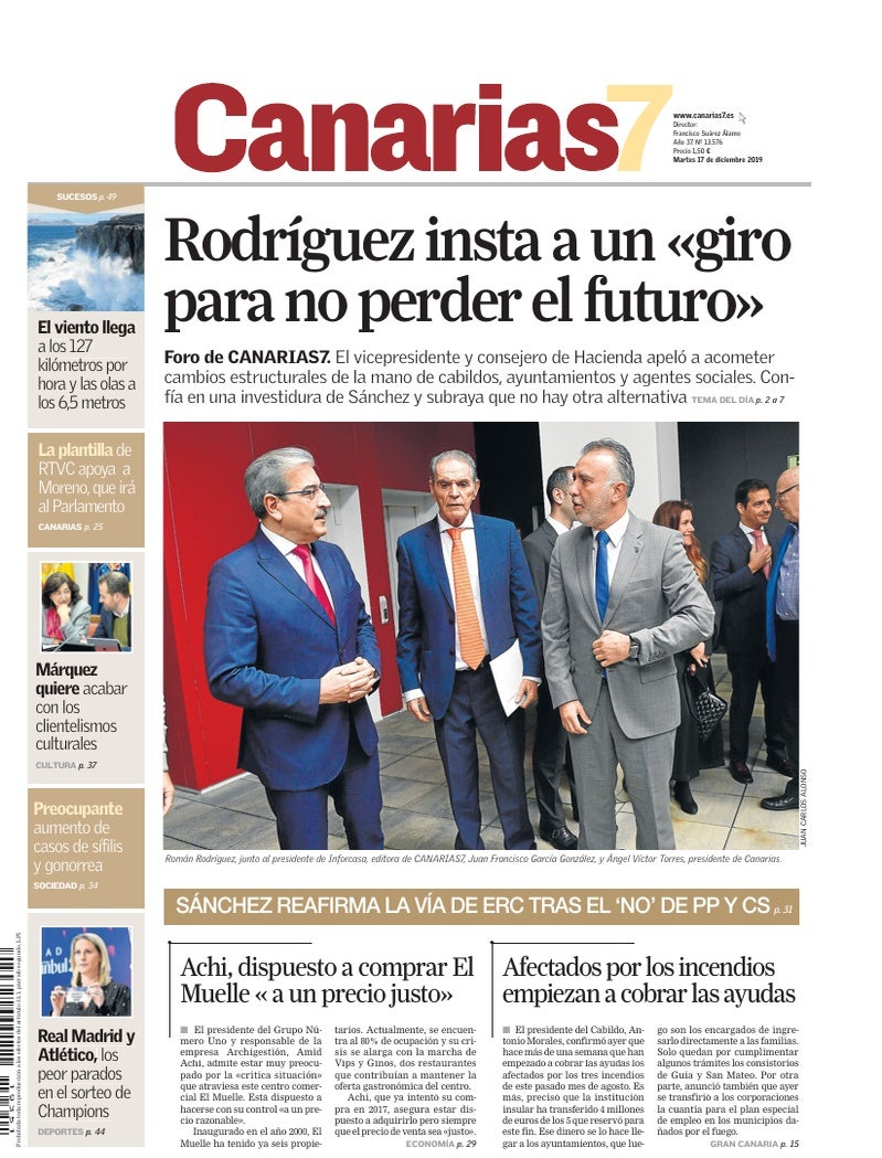 Portada Canarias7 17-12-2019