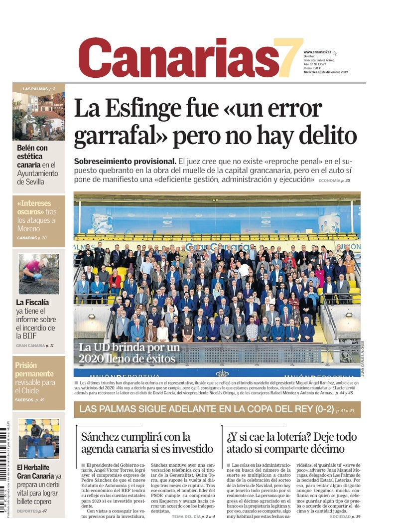 Portada Canarias7 18-12-2019