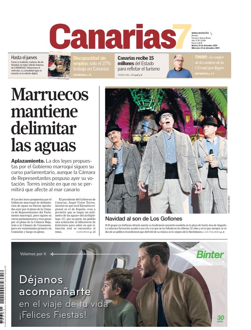 Portada Canarias7 24-12-2019
