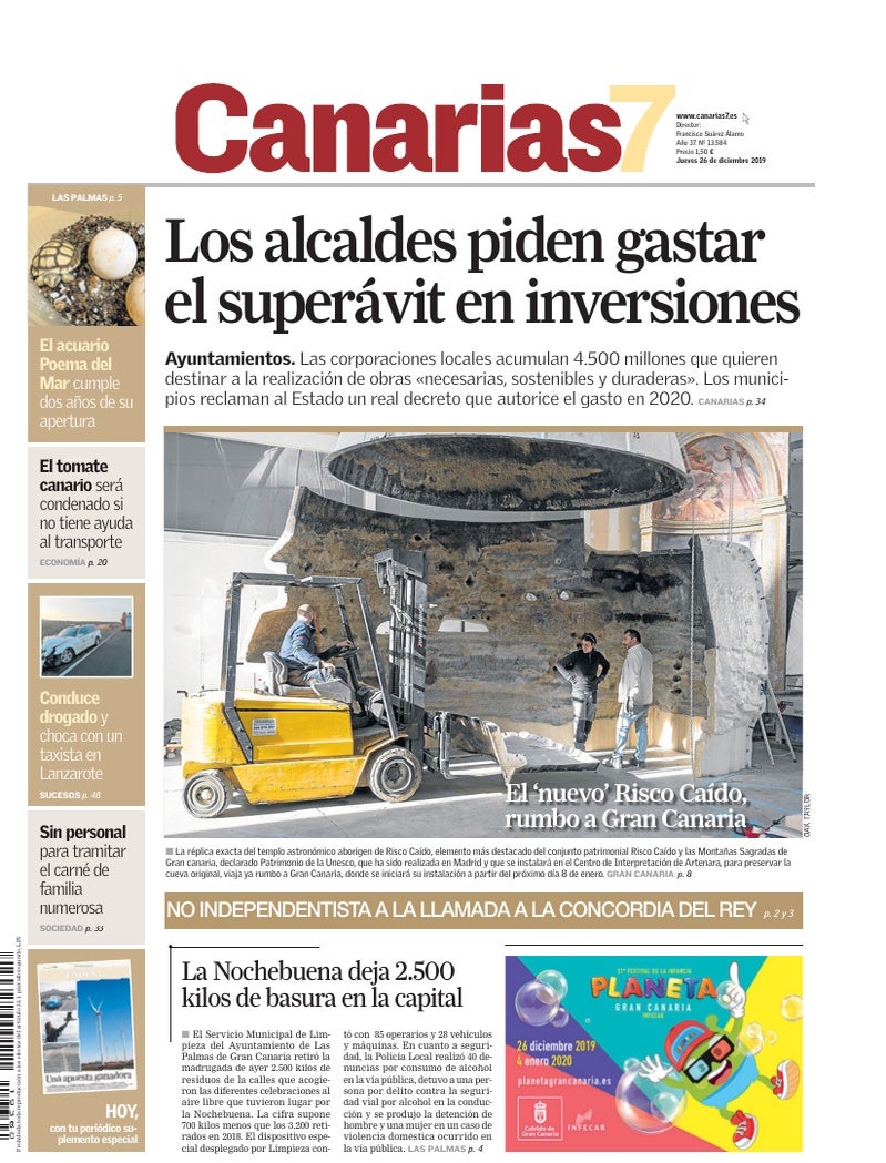 Portada Canarias7 26-12-2019