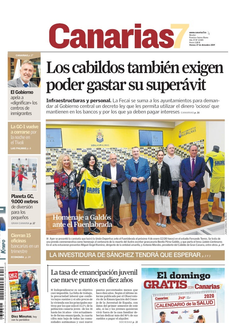 Portada Canarias7 27-12-2019