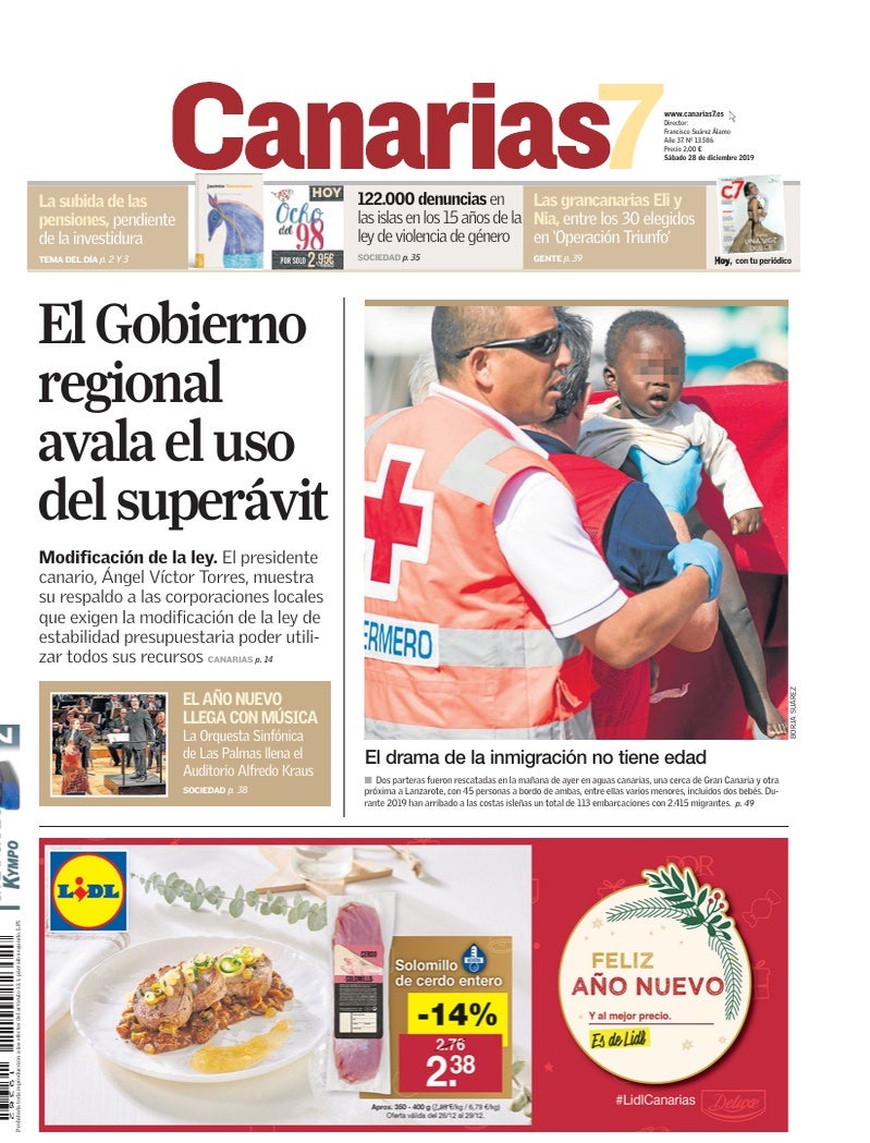 Portada Canarias7 28-12-2019