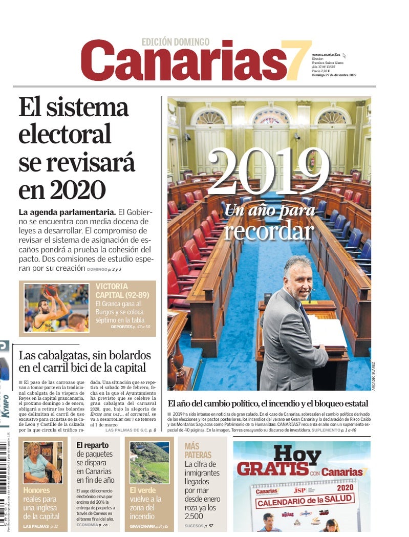 Portada Canarias7 29-12-2019