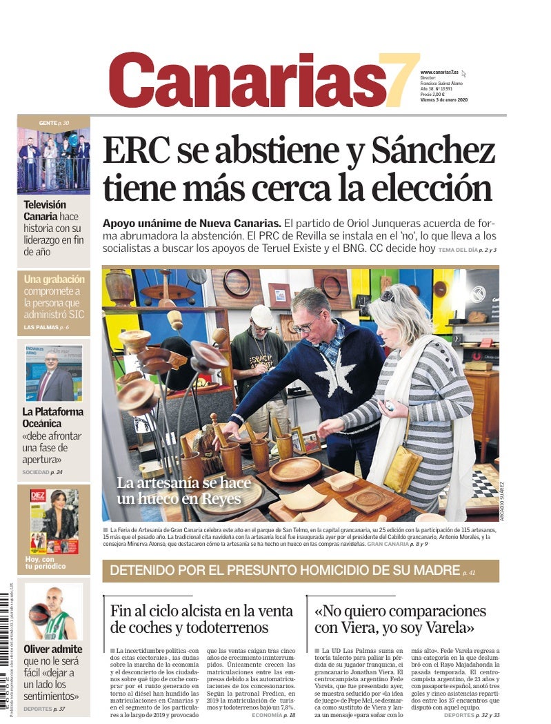 Portada Canarias7 03-01-2020
