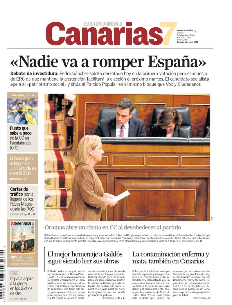 Portada Canarias7 05-01-2020