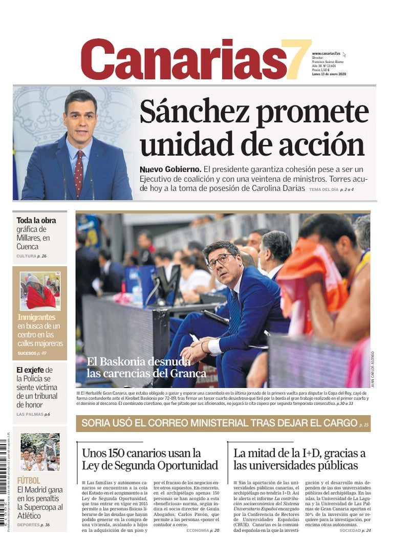Portada Canarias7 13-01-2020