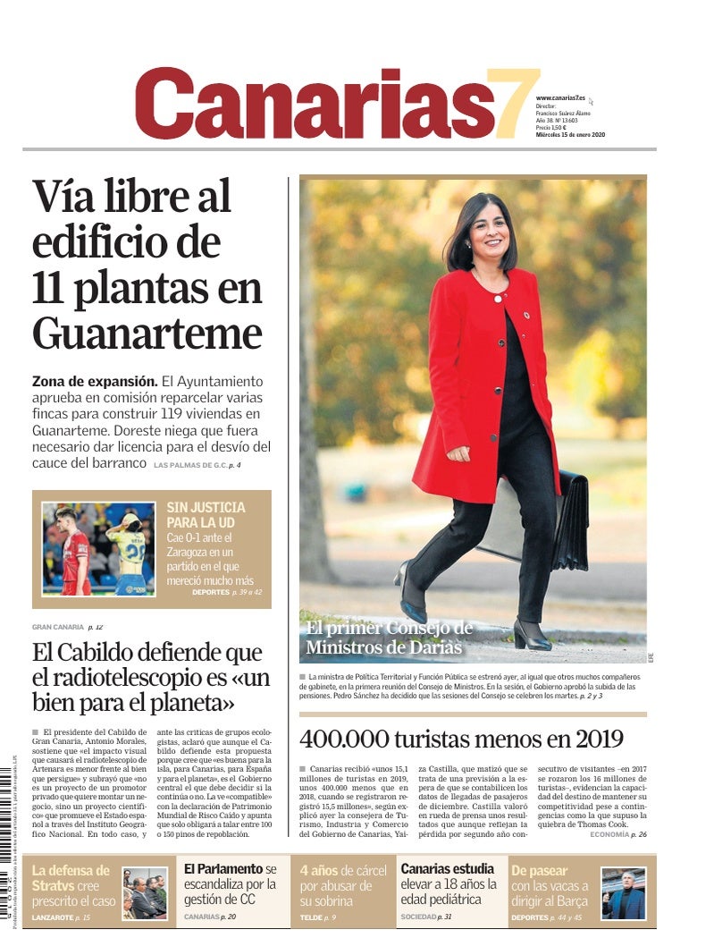Portada Canarias7 15-01-2020