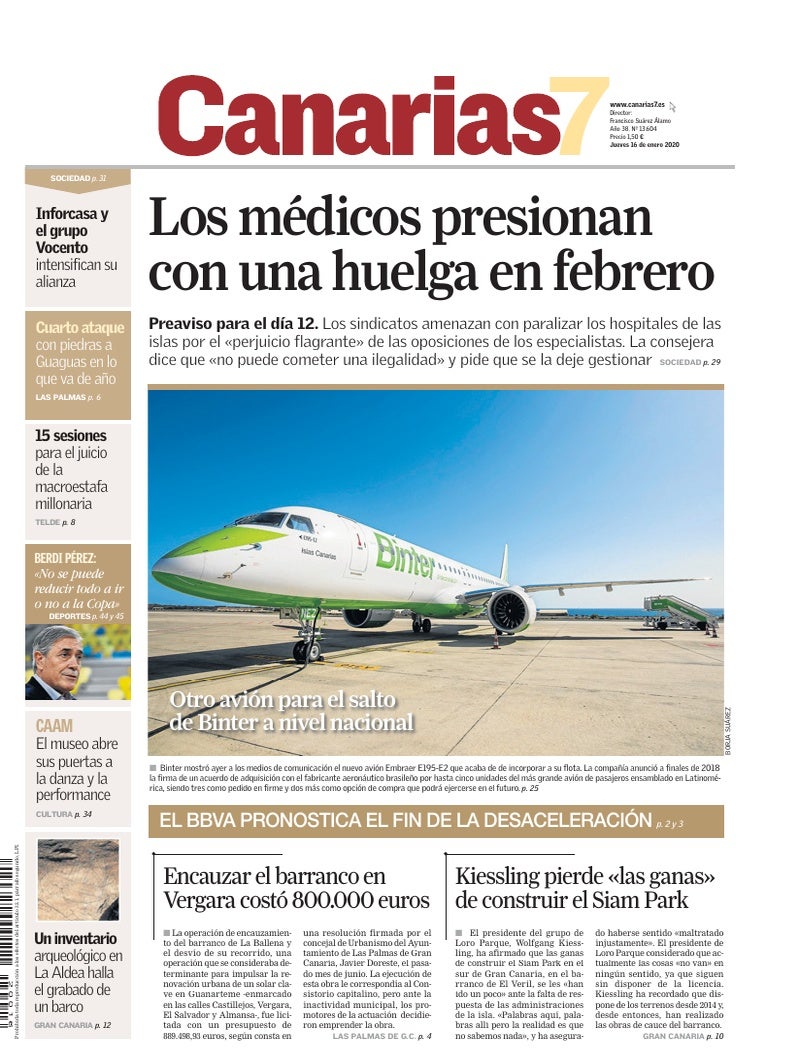 Portada Canarias7 16-01-2020