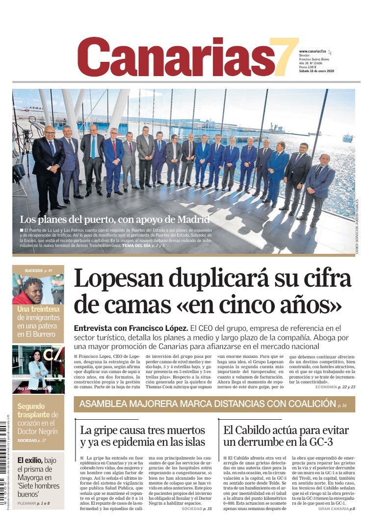 Portada Canarias7 18-01-2020