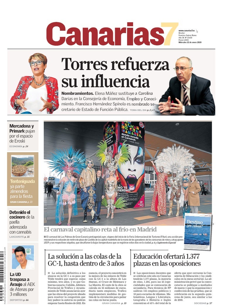 Portada Canarias7 22-01-2020
