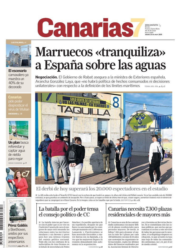 Portada Canarias7 25-01-2020